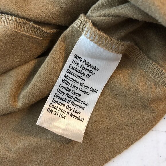 New Directions Womens Open Front Fringe Cardigan Faux Suede Beige L - Picture 4 of 5